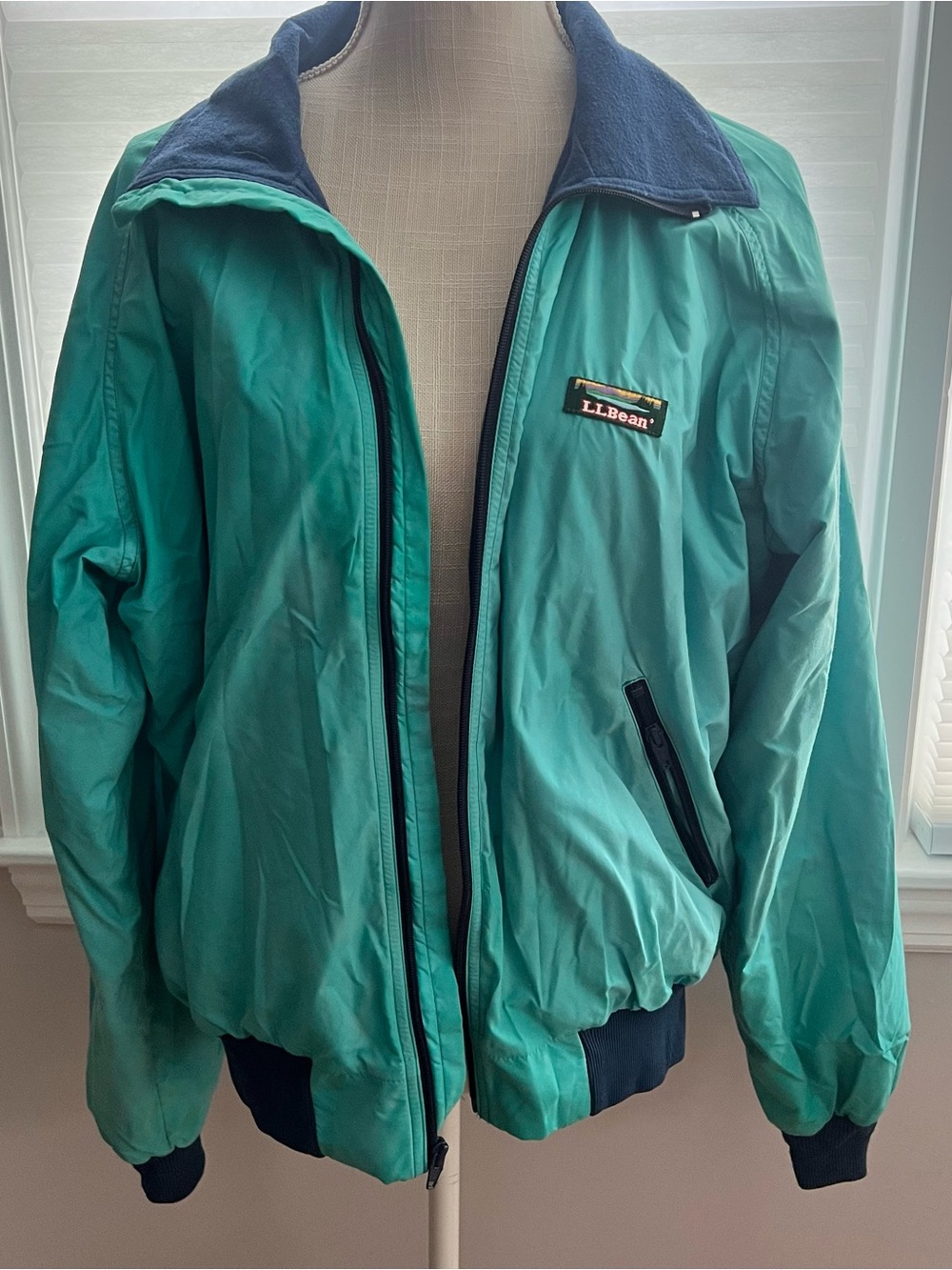 L.L. Bean Teal and Navy Women’s Windbreaker Jacket